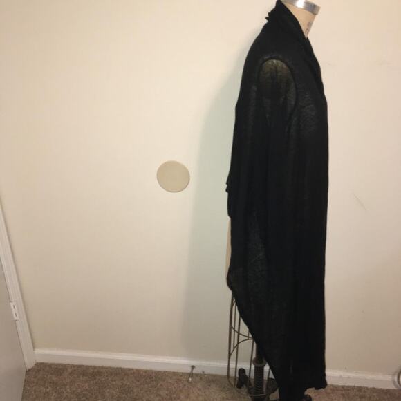 Acrobat Black 100% Linen Tie Front Sweater Jacket OS - Picture 10 of 10